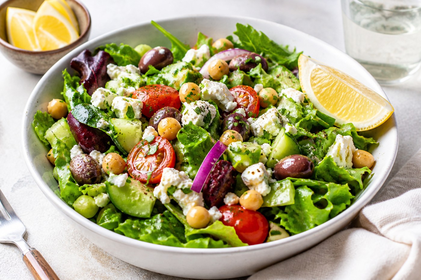 Mediterranean garden salad with feta