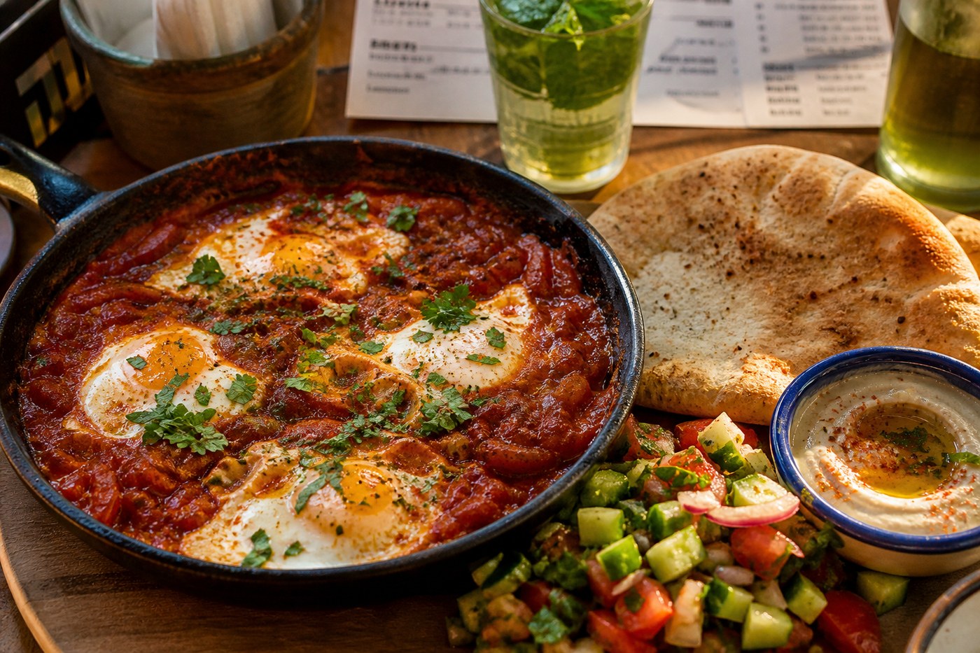 Shakshuka with fresh herbs